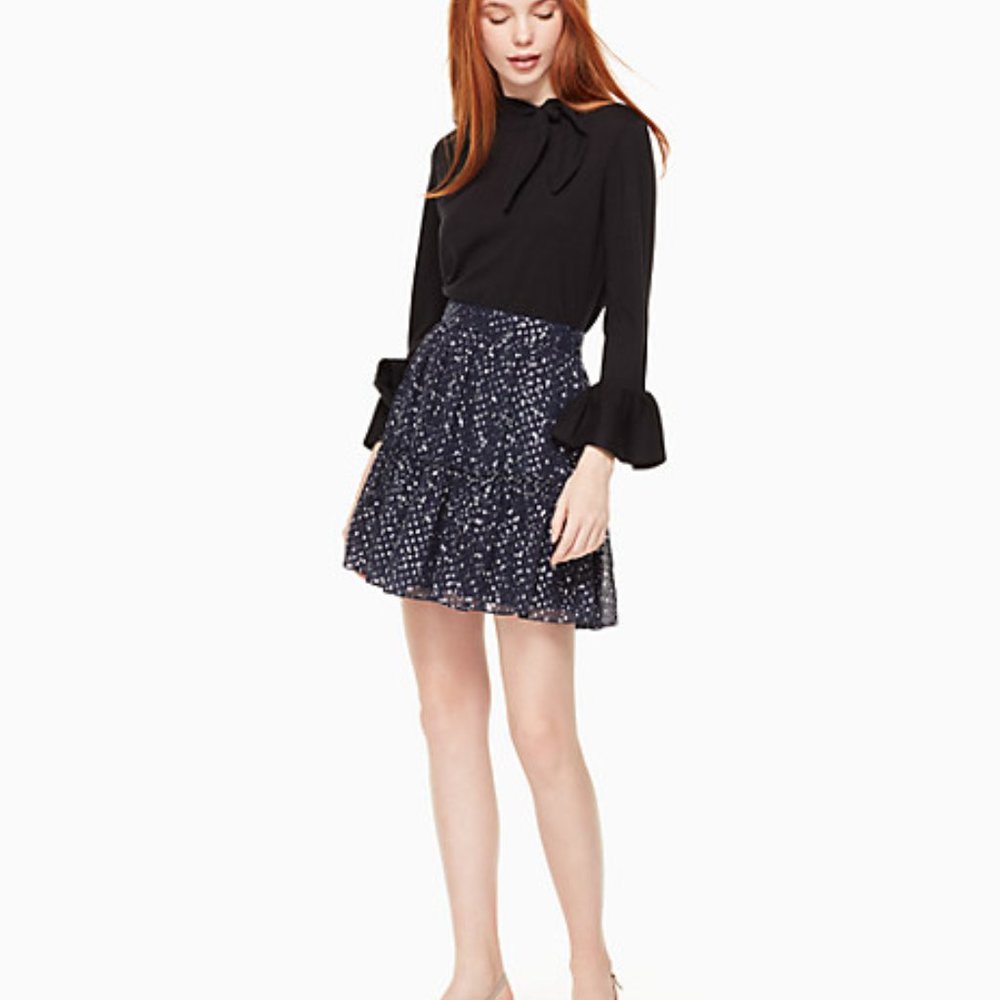 KATE SPADE Night Sky Dot Silver Navy Skirt - Picture 3 of 6